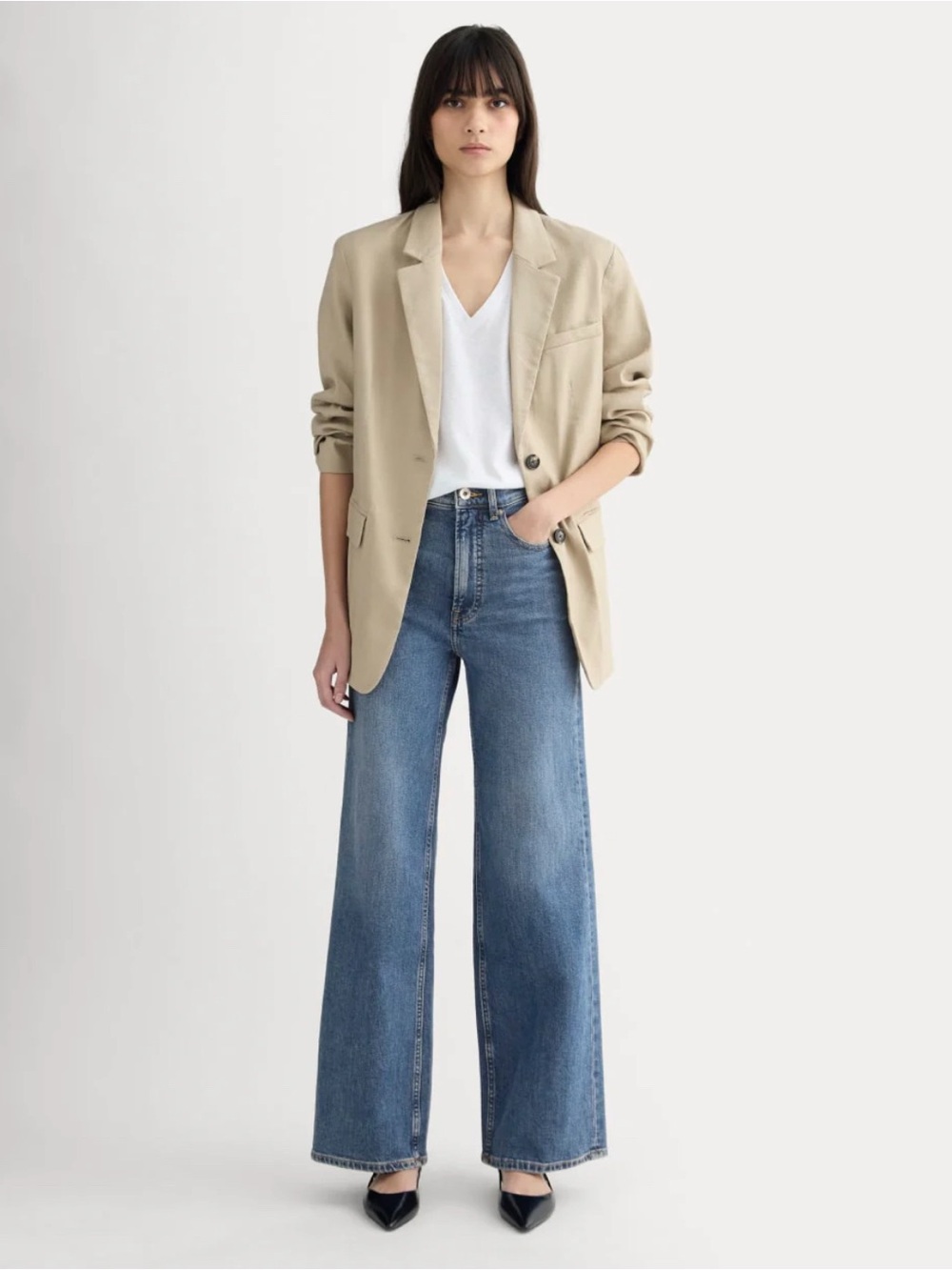 New Everlane THE WAY-HIGH® SAILOR JEAN in Bright Blue Size 27S
